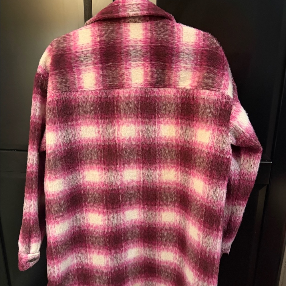 Express Pink and Brown Plaid Jacket - Picture 2 of 6